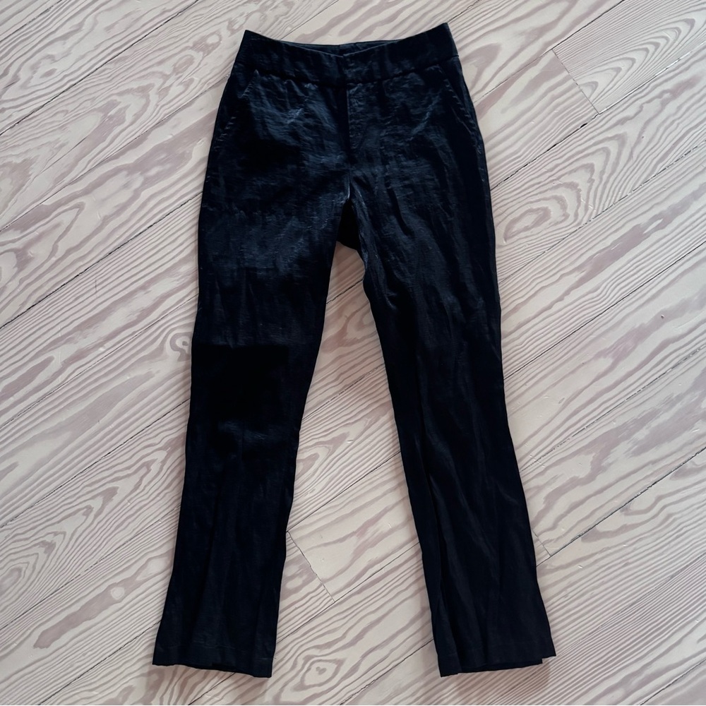 Mary De Angelis Black Shimmer Straight-Leg Pants XS